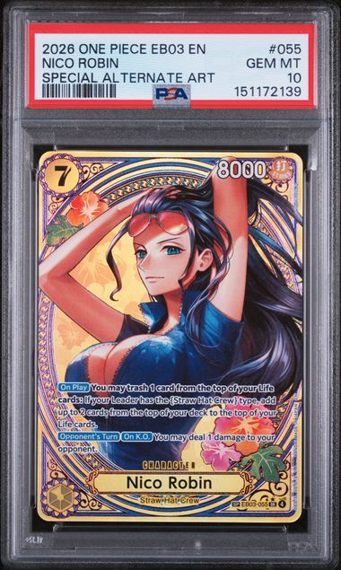 NICO ROBIN (055) - ONE PIECE EB03-EXTRA BOOSTER -ONE PIECE HEROINES EDITION- SPECIAL ALTERNATE ART - GEM MT 10
