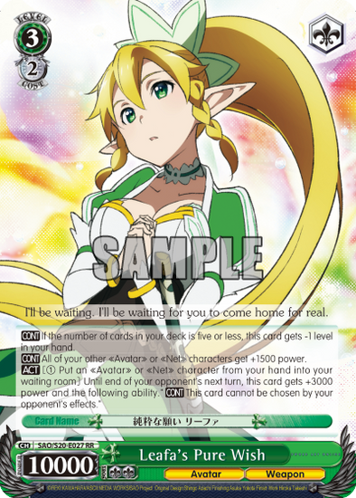 Leafa's Pure Wish - SAO/S20-E027 - Double Rare available at 401 Games Canada