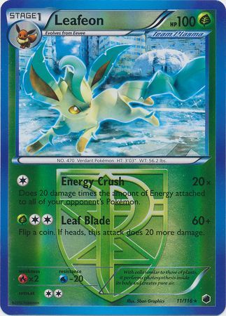 Leafeon - 11/116 - Rare - Reverse Holo available at 401 Games Canada