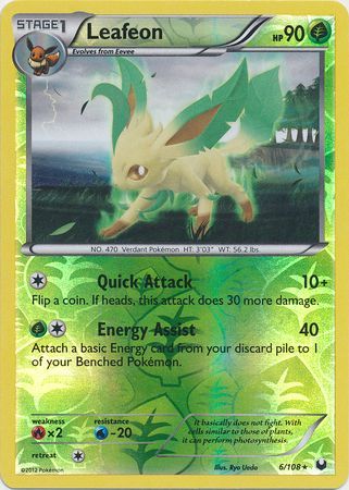 Leafeon - 6/108 - Rare - Reverse Holo available at 401 Games Canada