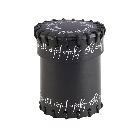 Leather Dice Cup - Elven Black W/ Silver available at 401 Games Canada