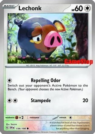 Lechonk - 154/198 - Promo - Reverse Holo (GameStop) available at 401 Games Canada