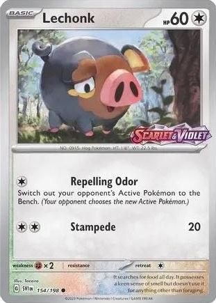 Lechonk - 154/198 - Promo - Reverse Holo (Scarlet & Violet Stamp) available at 401 Games Canada