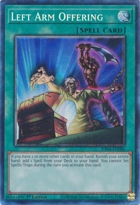 Left Arm Offering (PCR) - RA04-EN086 - Prismatic Collector's Rare - 1st Edition