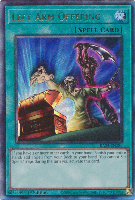 Left Arm Offering (PUR) - RA04-EN086 - Prismatic Ultimate Rare - 1st Edition