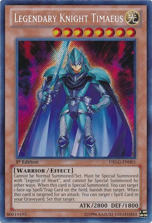 Legendary Knight Timaeus - DRLG-EN001 - Secret Rare - 1st Edition available at 401 Games Canada