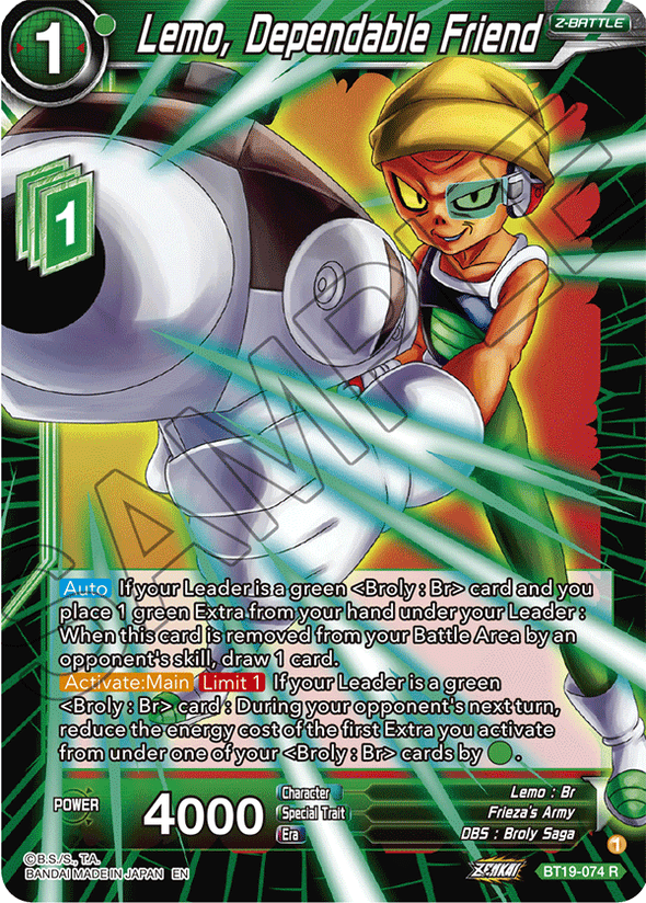 Lemo, Dependable Friend - BT19-074 - Rare available at 401 Games Canada