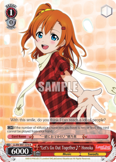 "Let's Go Out Together?" Honoka - LL/EN-W01-074 - Rare available at 401 Games Canada