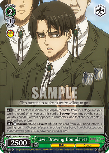 Levi: Drawing Boundaries - AOT/SX04-E033 - Rare available at 401 Games Canada