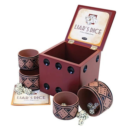 Liar's Dice - Dice Cups (Set of 4 Cups, 20 Dice) Plastic - Wood Expression available at 401 Games Canada