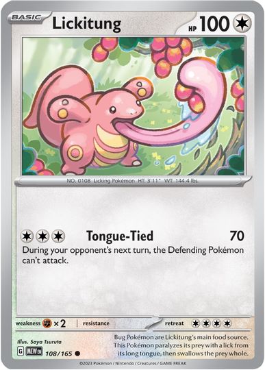 Lickitung - 108/165 - Common available at 401 Games Canada