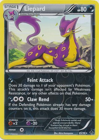 Liepard - 65/98 - Rare - Reverse Holo available at 401 Games Canada