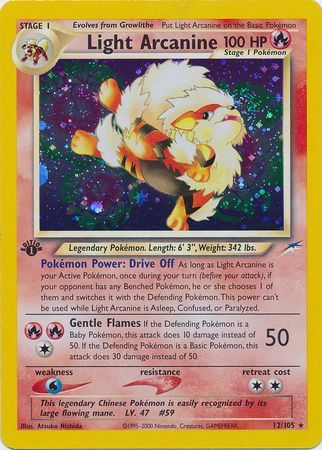 Light Arcanine - 12/105 - Holo - 1st Edition available at 401 Games Canada