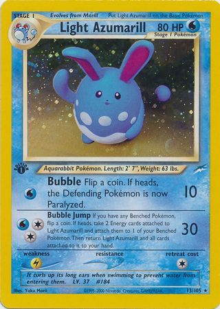 Light Azumarill - 13/105 - Holo - 1st Edition available at 401 Games Canada