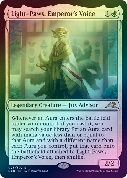 マジック：ザ・ギャザリング MTG Light-Paws, Emperor's Voice Signed Light-Paws, Emperor's Voice (Showcase) | Kamigawa: Neon