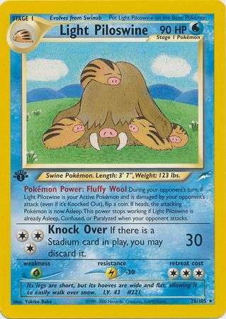 Light Piloswine - 26/105 - Rare - 1st Edition available at 401 Games Canada