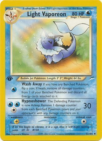 Light Vaporeon - 52/105 - Uncommon - 1st Edition available at 401 Games Canada