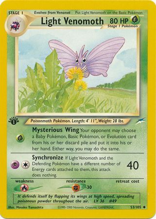 Light Venomoth - 53/105 - Uncommon - 1st Edition available at 401 Games Canada