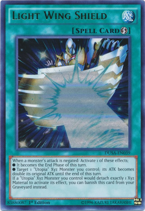 Light Wing Shield - DUSA-EN039 - Ultra Rare - 1st Edition available at 401 Games Canada
