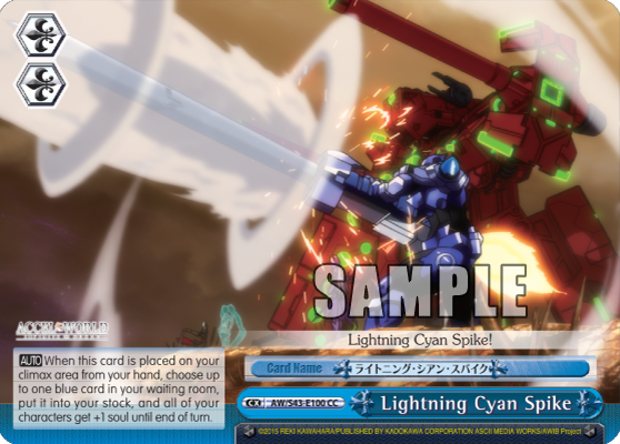 Lightning Cyan Spike - AW/S43-E100 - Climax Common available at 401 Games Canada