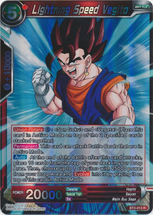 Lightning Speed Vegito - BT2-013 - Rare available at 401 Games Canada