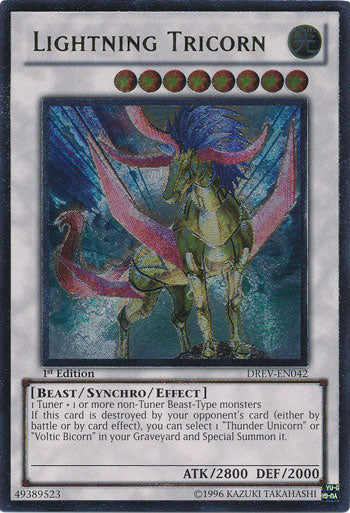 Lightning Tricorn - DREV-EN042 - Ultimate Rare - 1st Edition available at 401 Games Canada