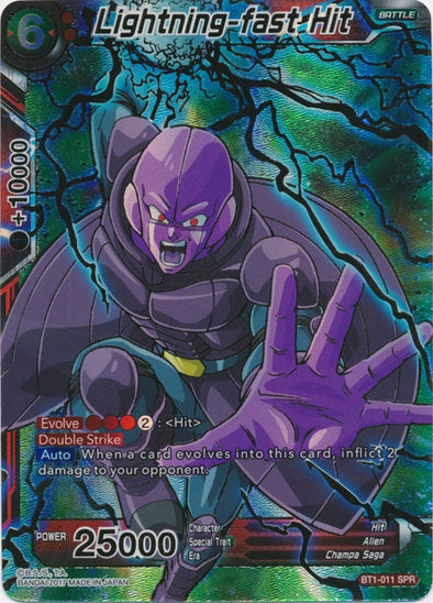 Lightning-fast Hit - BT1-011 - Special Rare (SPR) available at 401 Games Canada