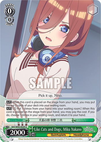 Like Cats and Dogs, Miku Nakano - 5HY/W90-E029 - Uncommon available at 401 Games Canada