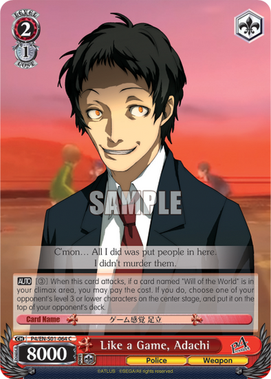 Like a Game, Adachi - P4/EN-S01-064 - Common available at 401 Games Canada