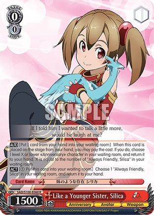 Like a Younger Sister, Silica - SAO/S100-E060 - Rare available at 401 Games Canada