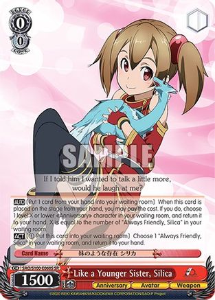 Like a Younger Sister, Silica (SR) - SAO/S100-E060S - Super Rare available at 401 Games Canada