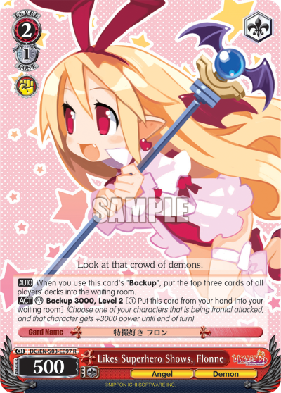 Likes Superhero Shows, Flonne - DG/EN-S03-E097 - Rare available at 401 Games Canada