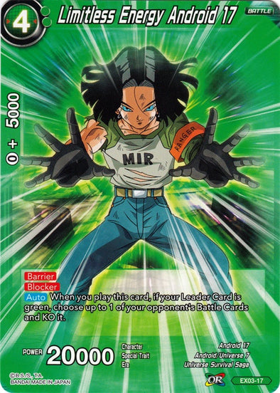 Limitless Energy Android 17 - EX03-17 - Expansion Rare available at 401 Games Canada