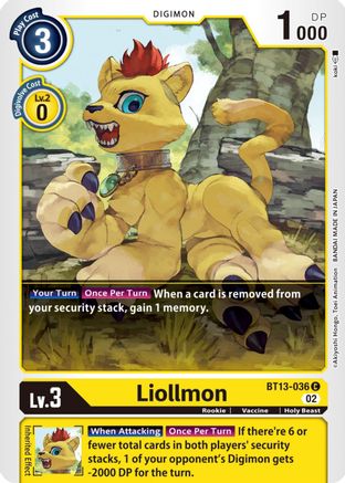 Liollmon - BT13-036 - Common available at 401 Games Canada