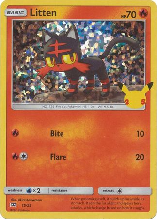 Litten - 15/25 - 25th Anniversary Holo - Promo available at 401 Games Canada