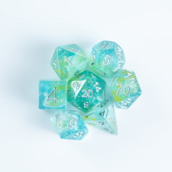 Little Dragon - Gabrisaur Dice - Brachioblue - 11 Piece Set available at 401 Games Canada