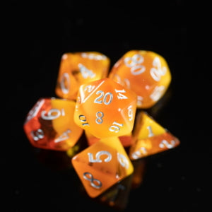 Little Dragon - Gabrisaur Dice - Orange Orange - 11 Piece Set available at 401 Games Canada