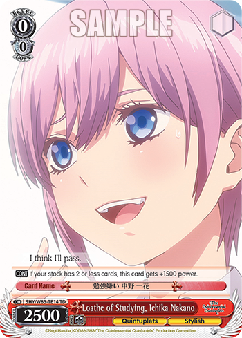 Loathe of Studying, Ichika Nakano - 5HY/W83-TE14 - Trial Deck available at 401 Games Canada