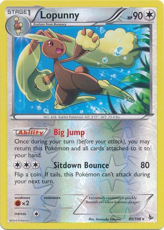 Lopunny - 85/106 - Rare - Reverse Holo available at 401 Games Canada