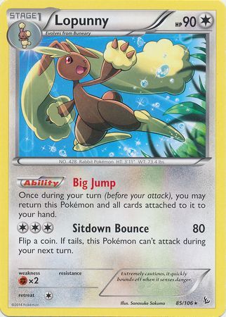 Lopunny - 85/106 - Rare available at 401 Games Canada