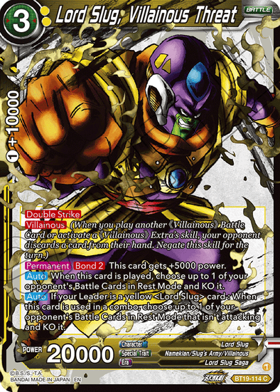 Lord Slug, Villainous Threat - BT19-114 - Common available at 401 Games Canada