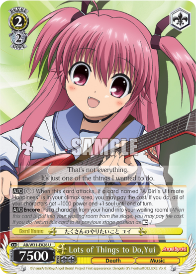 Lots of Things to Do, Yui - AB/W31-E028 - Uncommon available at 401 Games Canada