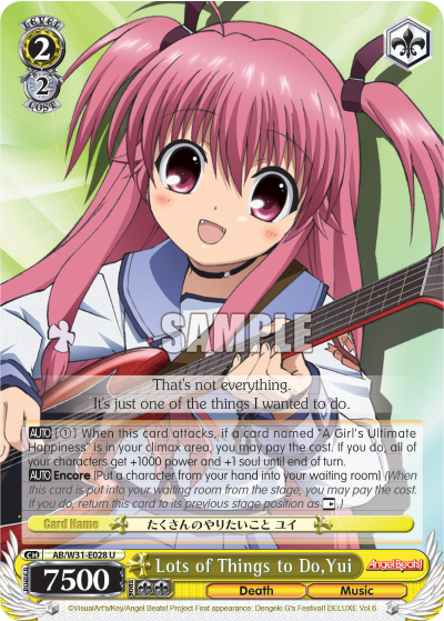 Lots of Things to Do, Yui - AB/W31-E028 - Uncommon available at 401 Games Canada