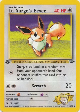 Lt. Surge's Eevee - 51/132 - Uncommon - 1st Edition available at 401 Games Canada