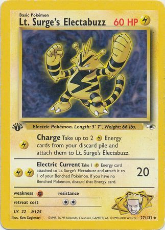 Lt. Surge's Electabuzz - 27/132 - Rare - 1st Edition available at 401 Games Canada