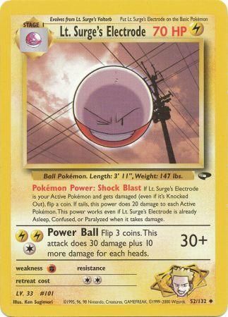 Lt. Surge's Electrode - 52/132 - Uncommon - Unlimited available at 401 Games Canada