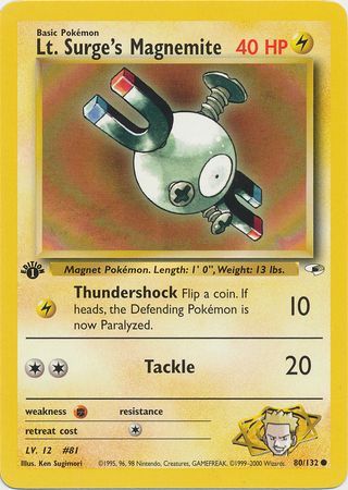 Lt. Surge's Magnemite - 80/132 - Common - 1st Edition available at 401 Games Canada