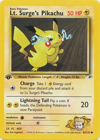 Lt. Surge's Pikachu - 81/132 - Common - 1st Edition available at 401 Games Canada