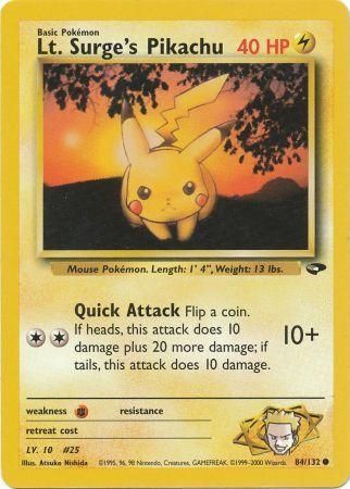 Lt. Surge's Pikachu - 84/132 - Common - Unlimited available at 401 Games Canada