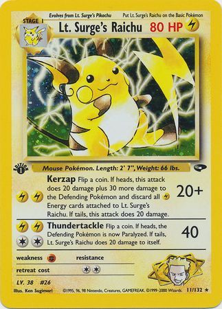 Lt. Surge's Raichu - 11/132 - Holo - 1st Edition available at 401 Games Canada